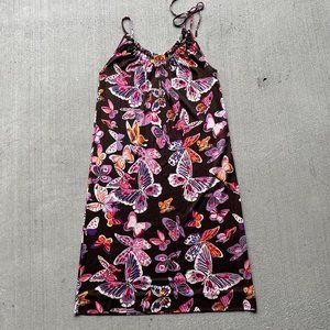 Tory Burch Brown Silk Butterfly Dress Size Small